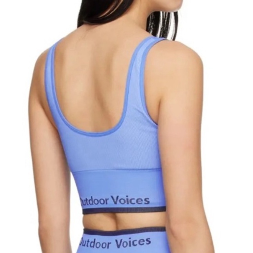 Outdoor Voices Seamless Longline Bra in Nebula